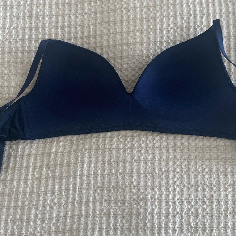 Soma Nightfall Navy Wireless Lace Push Up Bra - Picture 3 of 5